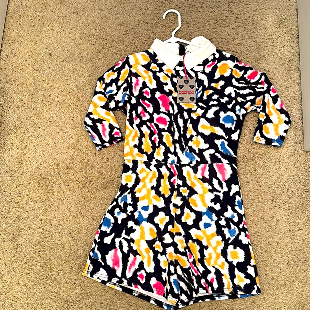 Boohoo BRAND NEW W/Tags multi color romper